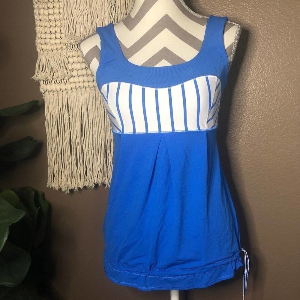 Lululemon Elevate Blue Striped Tank Top